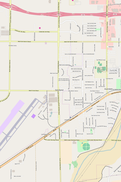 Detailed Editable Vector Map of  Goodyear