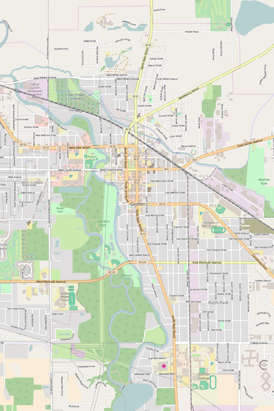 Detailed Editable Vector Map of  Goshen