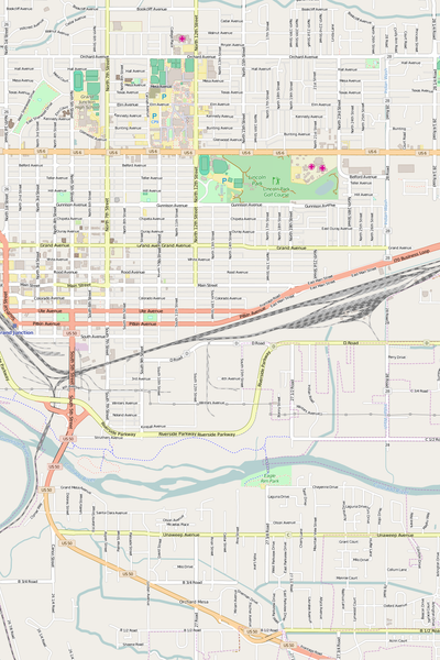 Detailed Editable Vector Map of  Grand Junction