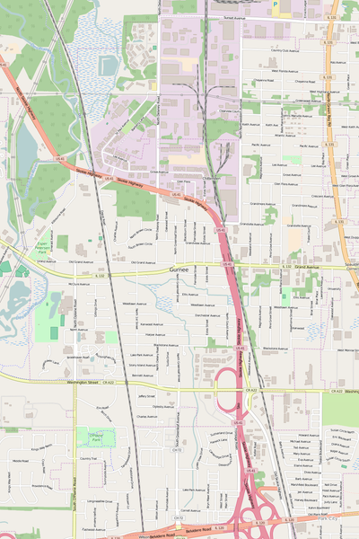 Detailed Editable Vector Map of  Gurnee