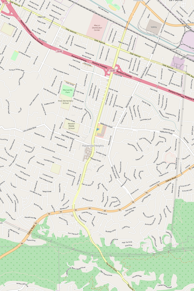Detailed Editable Vector Map of  Hacienda Heights