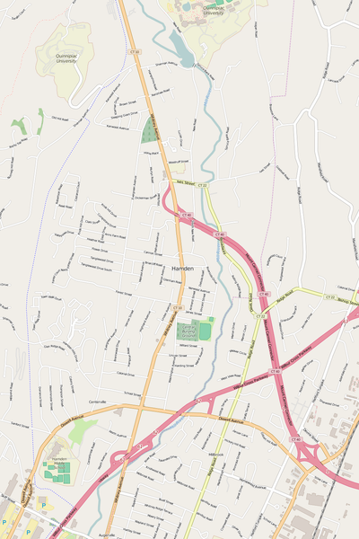 Detailed Editable Vector Map of  Hamden
