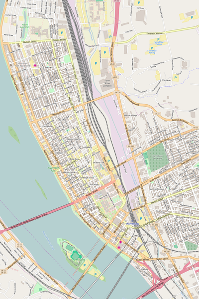 Detailed Editable Vector Map of  Harrisburg