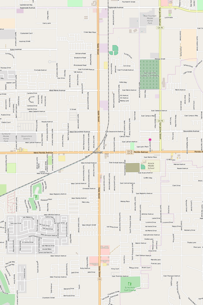 Detailed Editable Vector Map of  Hemet