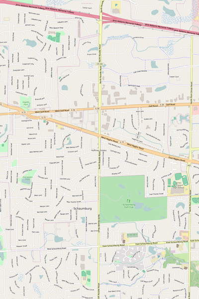 Detailed Editable Vector Map of  Hoffman Estates