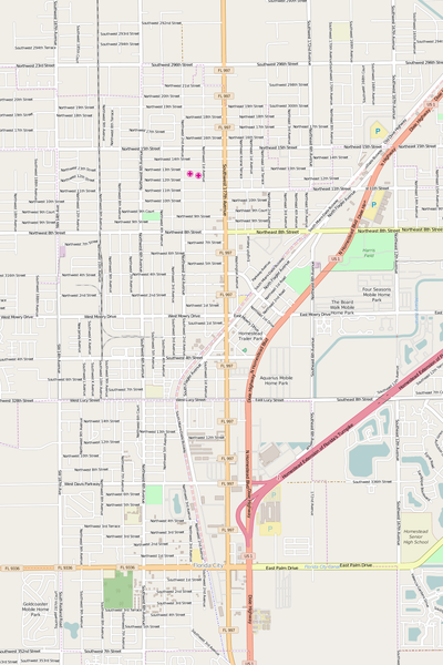 Detailed Editable Vector Map of  Homestead