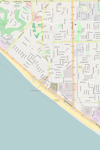 Detailed Editable Vector Map of  Huntington Beach