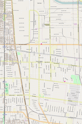 Detailed Editable Vector Map of  Huntington Park