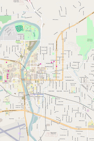 Detailed Editable Vector Map of  Iowa City