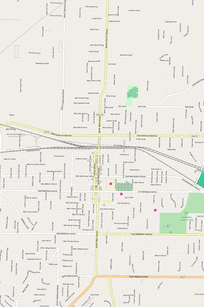 Detailed Editable Vector Map of  Jonesboro