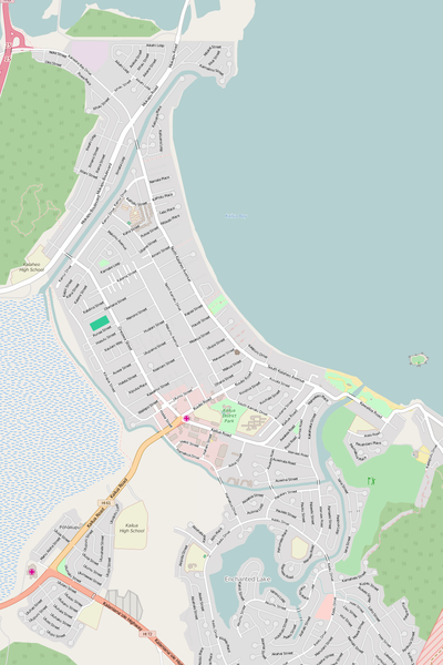 Detailed Editable Vector Map of  Kailua