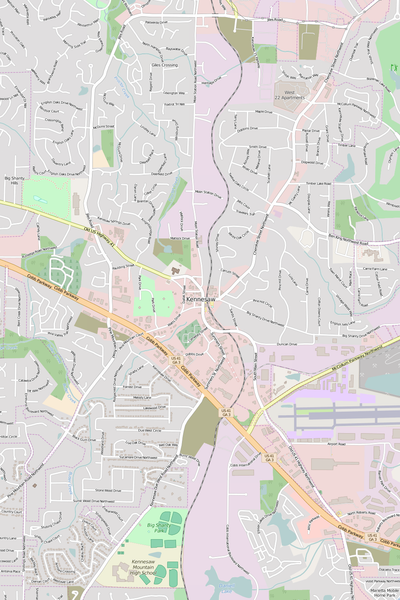Detailed Editable Vector Map of  Kennesaw