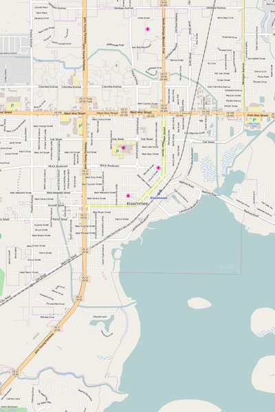 Detailed Editable Vector Map of  Kissimmee