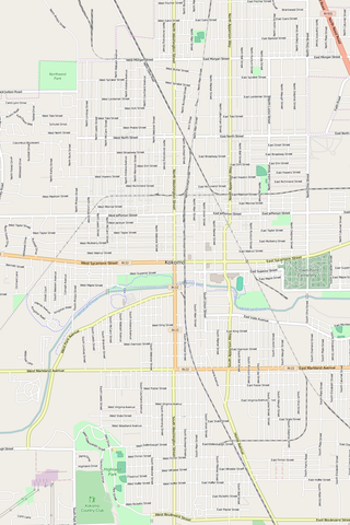 Detailed Editable Vector Map of  Kokomo