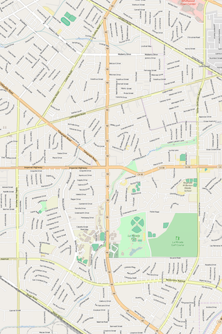 Detailed Editable Vector Map of  La Mirada