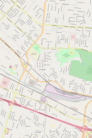 Detailed Editable Vector Map of  La Puente