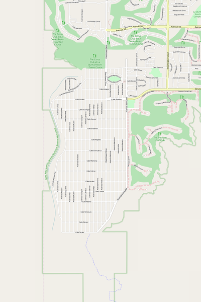 Detailed Editable Vector Map of  La Quinta