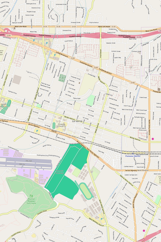 Detailed Editable Vector Map of  La Verne