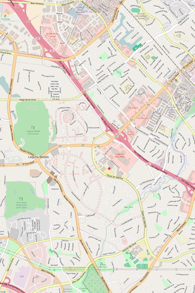 Detailed Editable Vector Map of  Laguna Hills
