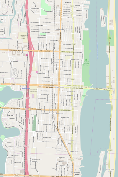 Detailed Editable Vector Map of  Lake Worth
