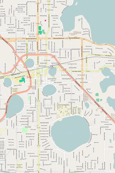 Detailed Editable Vector Map of  Lakeland