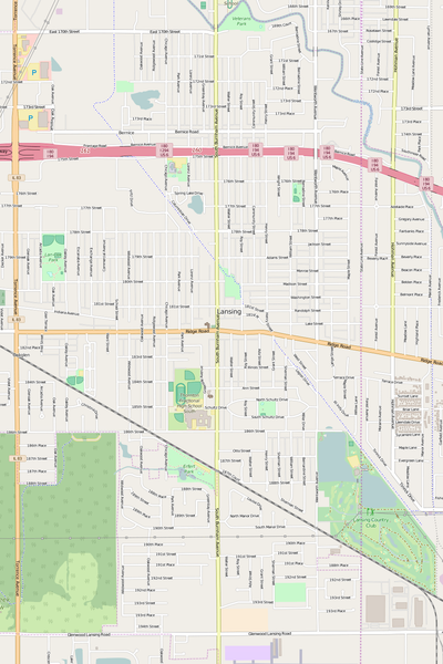 Detailed Editable Vector Map of  Lansing