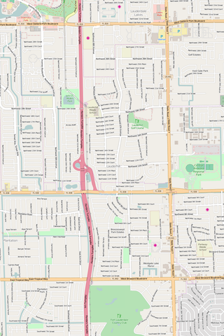 Detailed Editable Vector Map of  Lauderhill