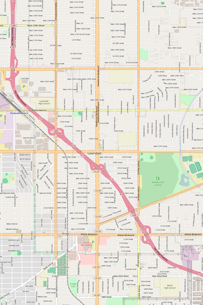 Detailed Editable Vector Map of  Lawndale