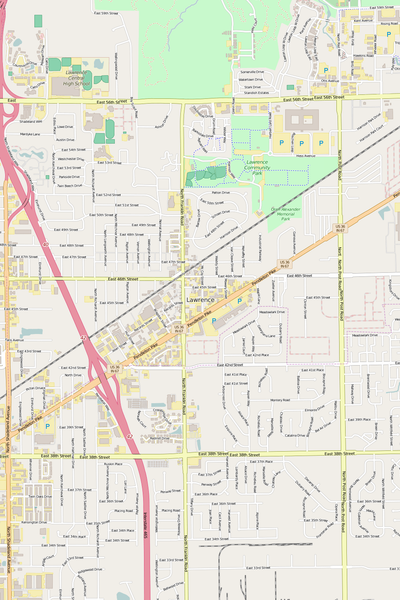 Detailed Editable Vector Map of  Lawrence