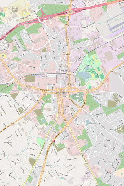 Detailed Editable Vector Map of  Lawrenceville