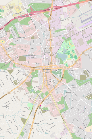 Detailed Editable Vector Map of  Lawrenceville