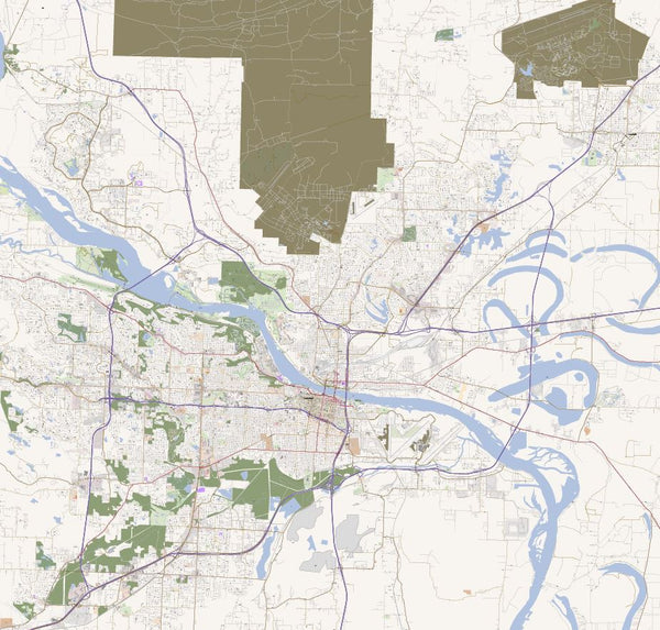 Editable City Map of Little Rock, AR