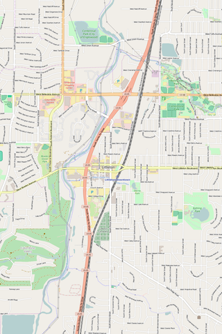 Detailed Editable Vector Map of  Littleton