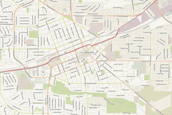 Editable City Map of Livermore-Pleasanton, CA
