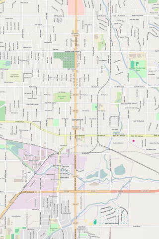Detailed Editable Vector Map of  Longmont