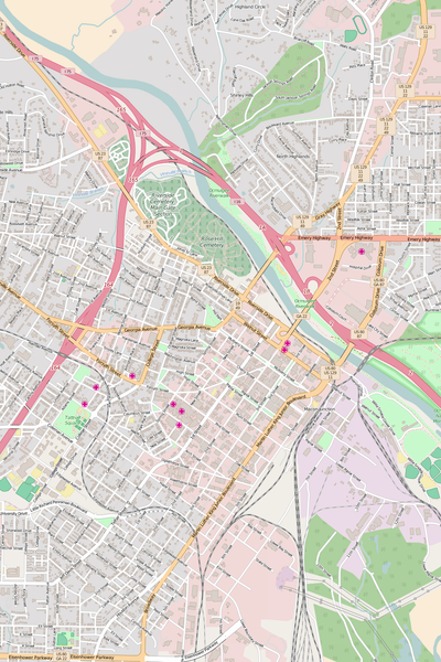 Detailed Editable Vector Map of  Macon