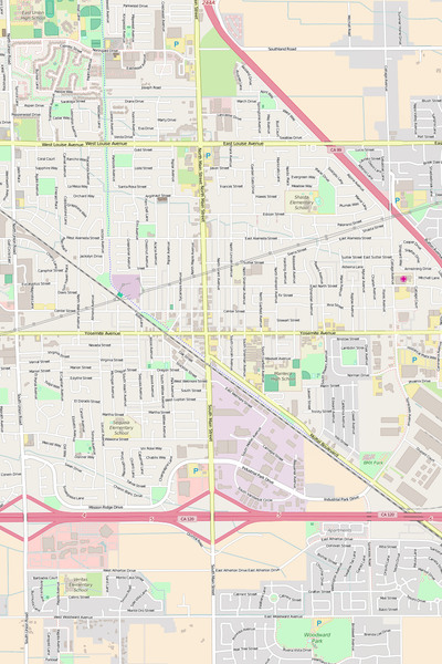 Detailed Editable Vector Map of  Manteca
