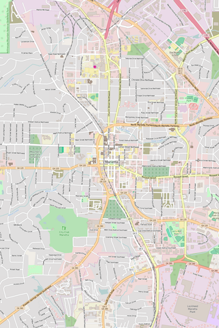 Detailed Editable Vector Map of  Marietta