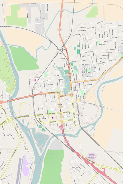 Detailed Editable Vector Map of  Marysville