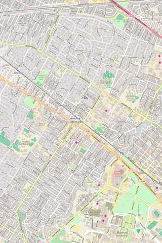 Detailed Editable Vector Map of  Menlo Park