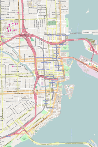 Detailed Editable Vector Map of  Miami