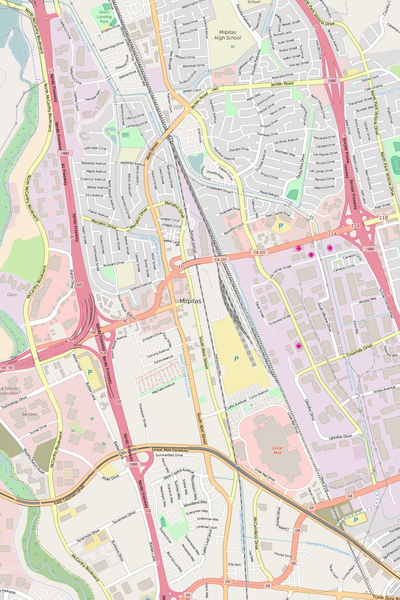 Detailed Editable Vector Map of  Milpitas
