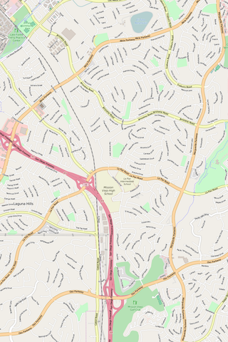 Detailed Editable Vector Map of  Mission Viejo