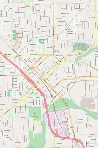 Detailed Editable Vector Map of  Modesto