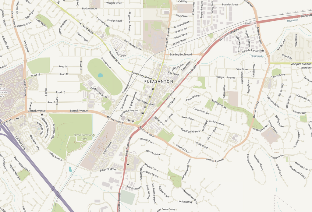 Editable City Map of Livermore-Pleasanton, CA