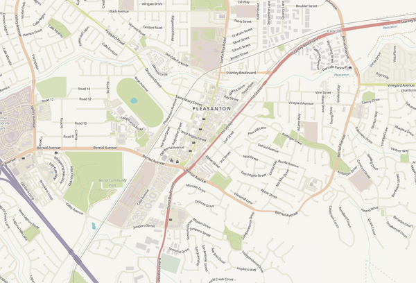 Editable City Map of Livermore-Pleasanton, CA