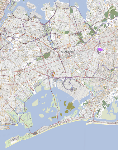 Detailed Vector Map of Queens New York City