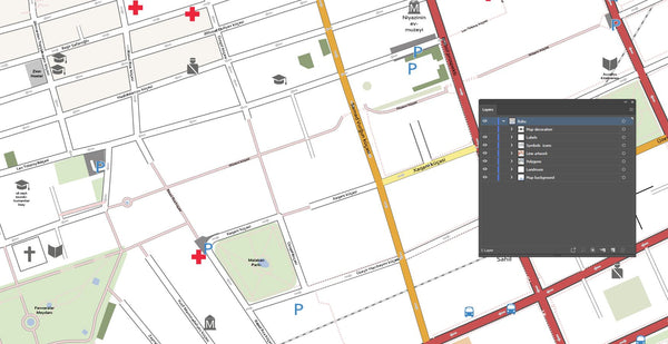 Editable City Map of Baku