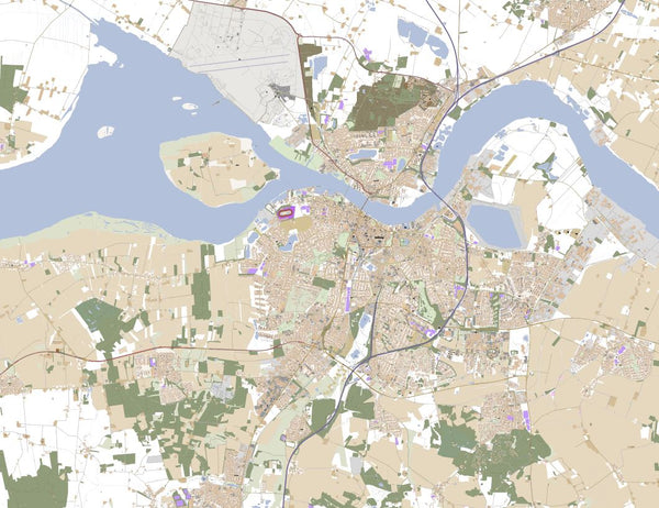 Editable City Map of Aalborg