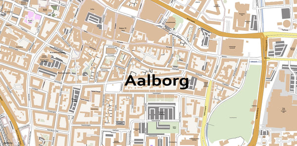 Editable City Map of Aalborg